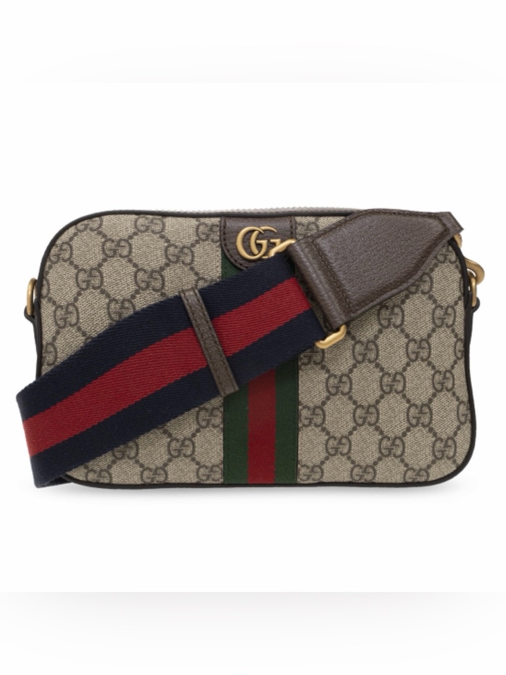 GUCCI Ophidia small GG web stripe camera bag